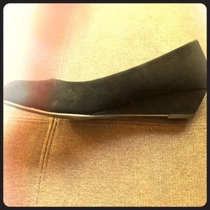 Black suede wedges